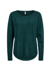 SOYA CONCEPT GREEN SWEATER WITH BACK BUTTONS