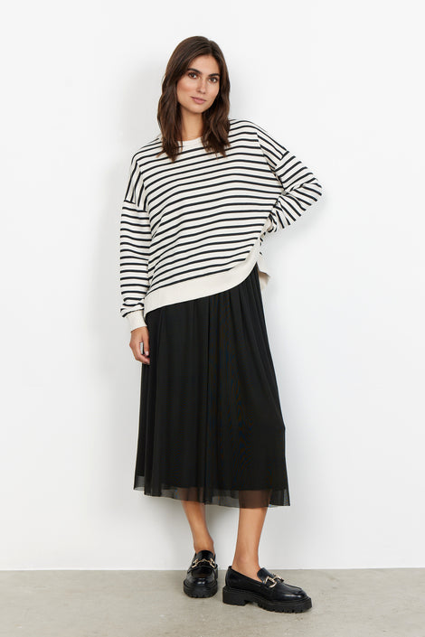 SOYA CONCEPT CREAM AND BLACK STRIPED SWEATER