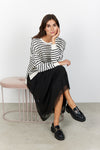 SOYA CONCEPT CREAM AND BLACK STRIPED SWEATER