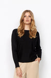 SOYA CONCEPT BLACK SWEATER WITH BACK BUTTON DETAIL