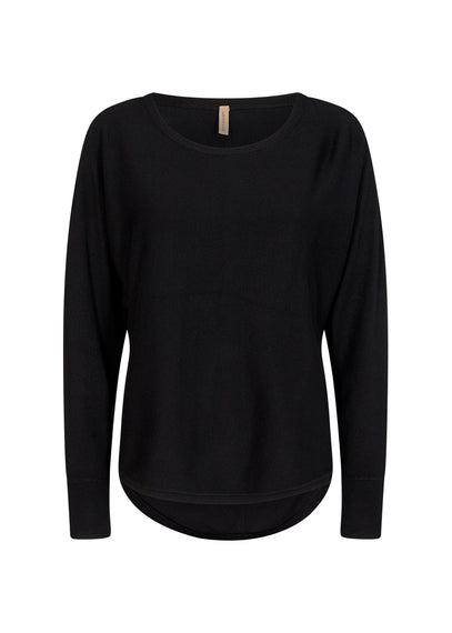 SOYA CONCEPT BLACK SWEATER WITH BACK BUTTON DETAIL