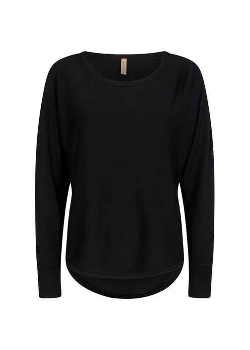 SOYA CONCEPT BLACK SWEATER WITH BACK BUTTON DETAIL