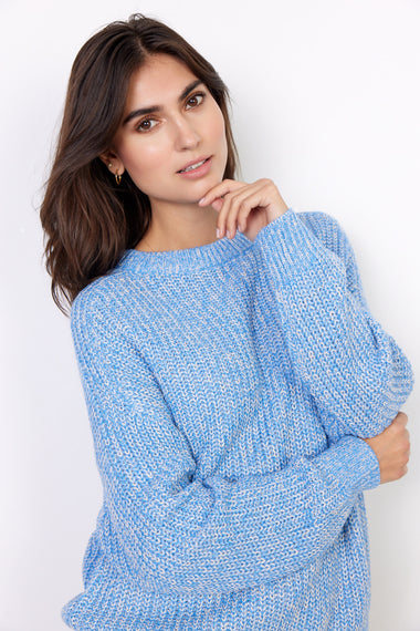 SOYA CONCEPT SWEATER- BRIGHT BLUE AND WHITE